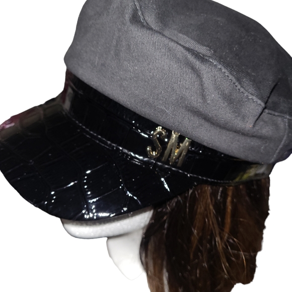 💕NWT Steve Madden Satin Lined Faux Croc Detail Cadet/Chauffeur Hat💕 - Picture 4 of 9